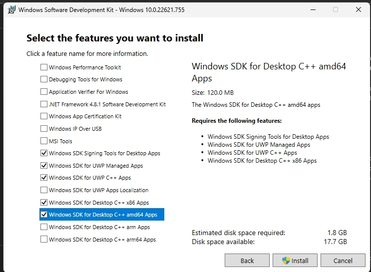 Windows 10 SDK Installation